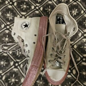 Converse Women's High-Top Sneakers - Pink and White